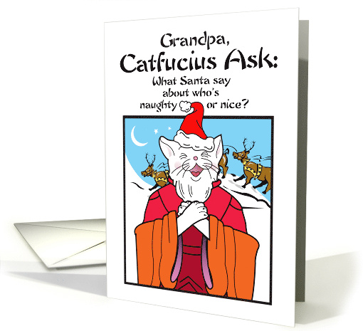 Grandpa Holidays Christmas Catfucius Naughty Nice Cat... (1657222)