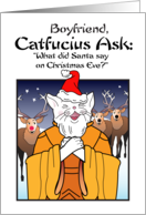 Boyfriend Holidays Christmas Catfucius Animal Deer Cat Humor Cartoon card