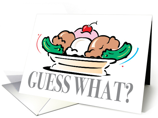 Pregancy Annoucement Ice Cream And Pickles With Cherry On Top card