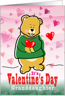 Granddaughter Valentine’s Day Heart Hugging Teddy Bear card