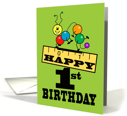 First Birthday Caterpillar Walks The 1 inch Ruler card (1764368)