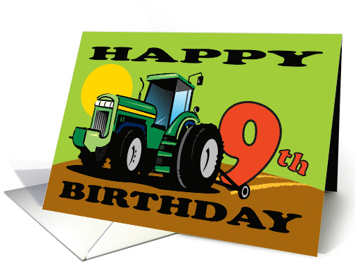Age Specific for Boy 9h Happy Birthday Truck Plowing Greeting card