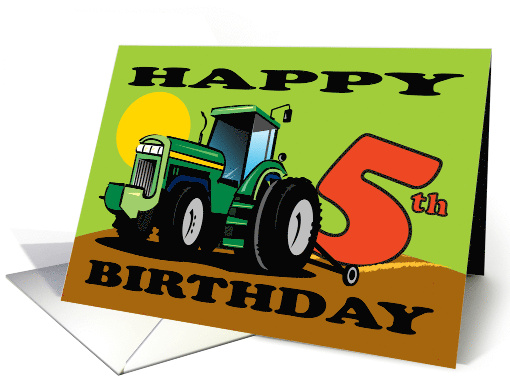 Age Specific for Boy 5th Happy Birthday Truck Plowing card (1797554)