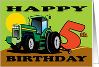Age Specific for Boy 5th Happy Birthday Truck Plowing card