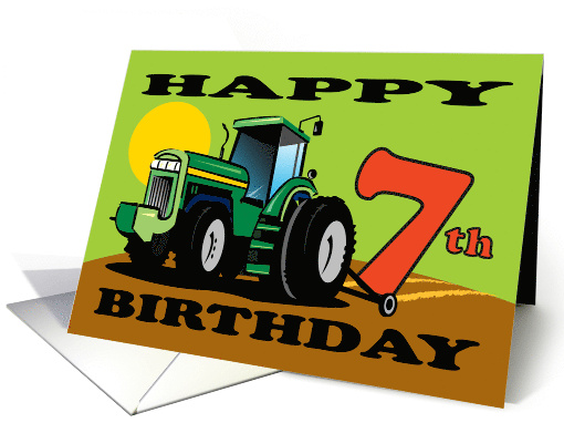 Age Specific for Boy 7th Happy Birthday Truck Plowing card (1797558)