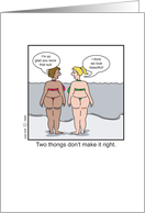 Happy Birthday swim suit Thong female women friends card