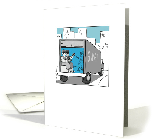 Police Humor Swat cop cartoon funny card (473093)