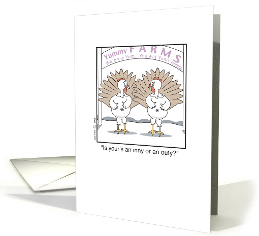 Thanksgiving Turkey Farm cooking cartoon humor funny card (473242)