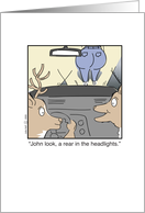 Anniversary wedding Spouse Deers Driving cartoon funny hunting card