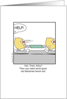 Get Well feel better Humor cartooon Lemon Aid card