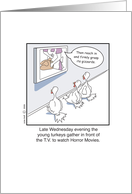 Thanksgiving Turkeys & Cooking Show cartoon humor card