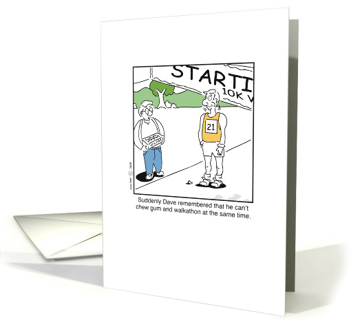 Cartoon Humor Walkathon exercise walk walking card (475890)