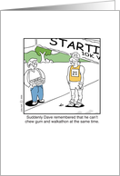 Cartoon Humor Walkathon exercise walk walking card