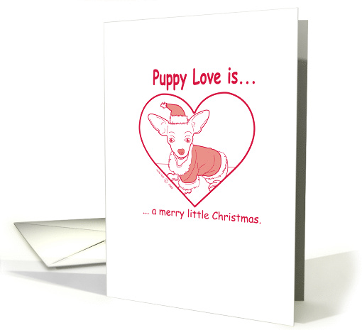Merry Christmas puppy chihuahua santa costume card (477408)