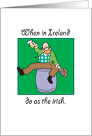 Cuzin Patrick When in Ireland card