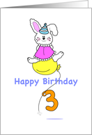 Happy Third Birthday card