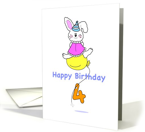 Happy Fourth Birthday card (818680)