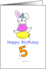 Happy Fifth Birthday card