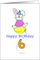 Happy Sixth Birthday card