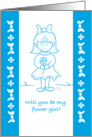 Lil wedding Flower Girl Blue Daughter card
