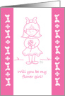 Lil wedding Flower Girl pink card