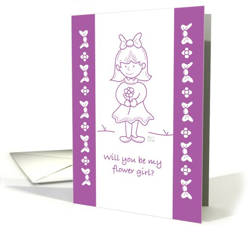 Lil wedding Flower Girl Purple card (821020)