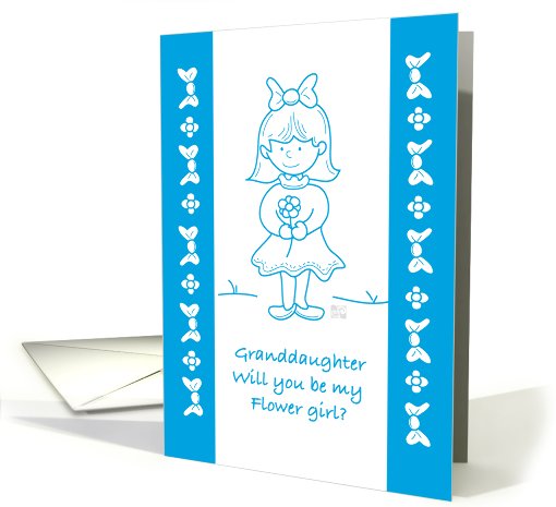 Lil wedding Flower Girl Blue Granddaughter card (821024)