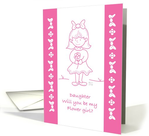 Lil Wedding Flower Girl Pink Daughter card (821025)