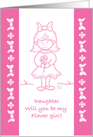 Lil Wedding Flower Girl Pink Daughter card