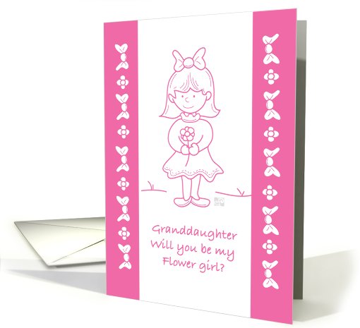 Lil Wedding Flower Girl Pink Granddaughter card (821026)