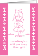 Lil Wedding Flower Girl Pink Granddaughter card