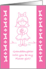 Lil Wedding Flower Girl Pink Granddaughter card