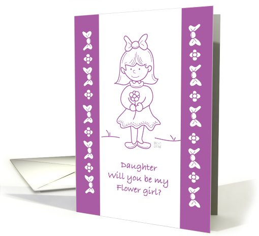 Lil Wedding Flower Girl Purple Daughter card (821027)