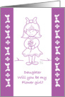 Lil Wedding Flower Girl Purple Daughter card