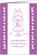 Lil Wedding Flower Girl Purple Granddaughter card