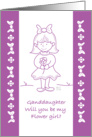 Lil Wedding Flower Girl Purple Granddaughter card