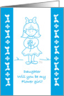 Lil Wedding Flower Girl Blue Daughter card