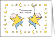 New Baby Twin Boys card
