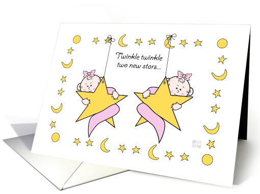 New Baby Twin Girls card (822324)