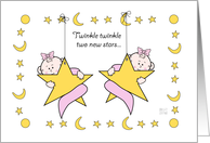 New Baby Twin Girls card