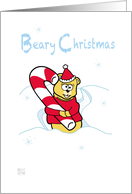 Merry Christmas - Teddy Bear & Candy Cane card