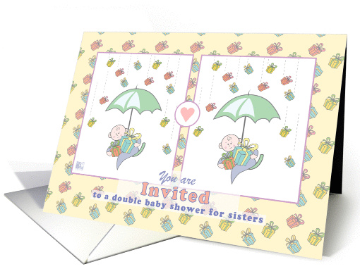 Invitation - double baby shower for sisters card (936866)