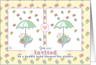 Invitation - double baby shower for sisters card