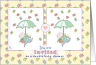 Invitation - double baby shower card