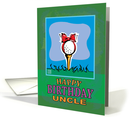 Uncle Happy Birthday Golf ball present card (941790)