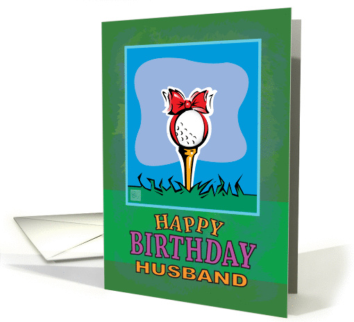Husband Happy Birthday Golf ball present card (941793)
