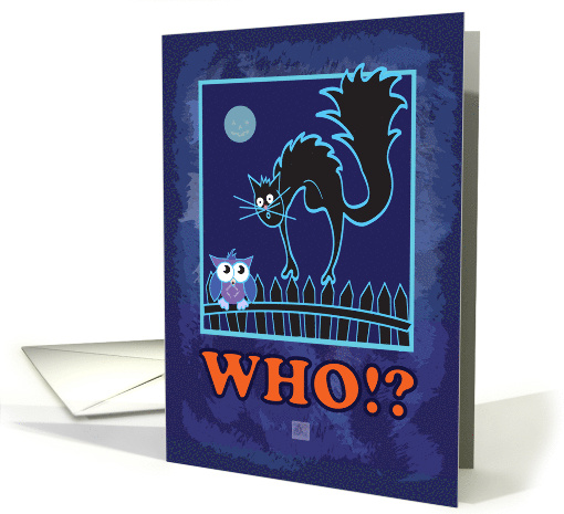 Halloween - Secret Pal Who!? - black cat and owl card (951549)