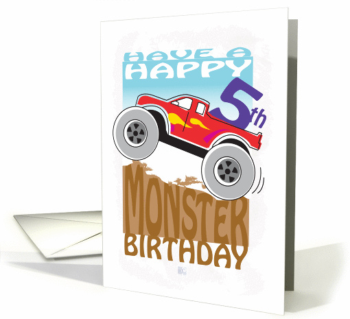 Happy 5th Birthday -MONSTER TRUCK card (961223)