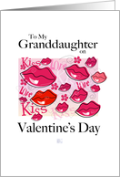 Valentine’s Day -Granddaughter-Lips,Love,Kiss card