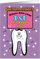 Occassions, First/ 1st Lost Tooth ?, for Stepdaughter card